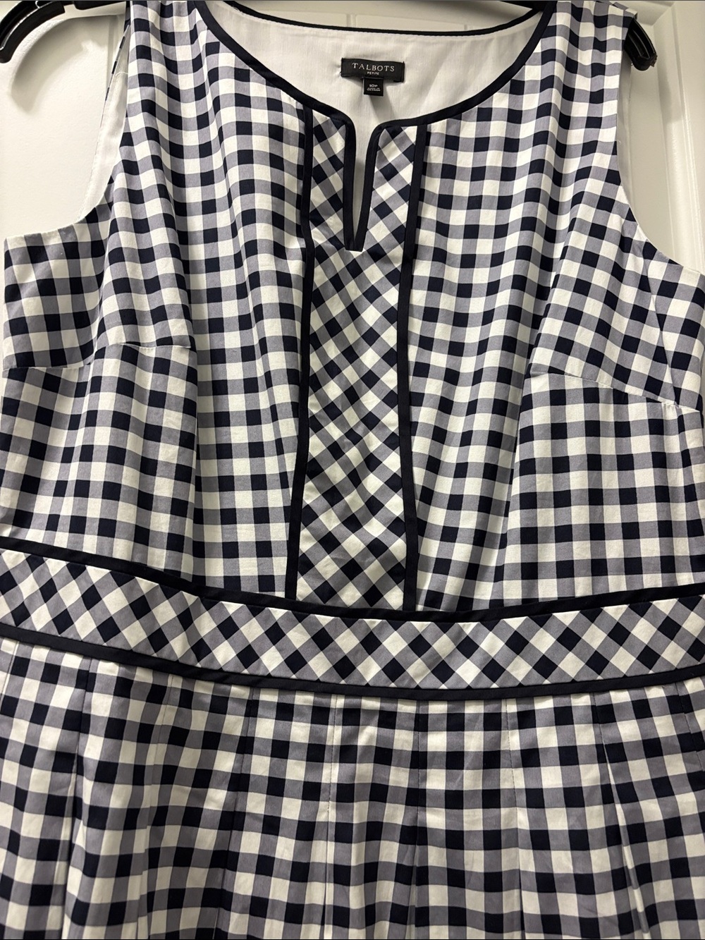 Talbots Black and White Gingham Fit-and-Flare Dress - Picture 8 of 9